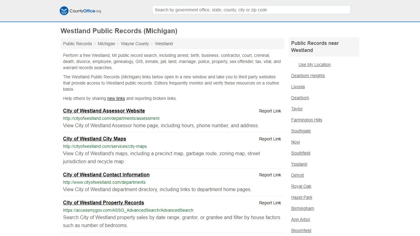 Public Records - Westland, MI (Business, Criminal, GIS ...